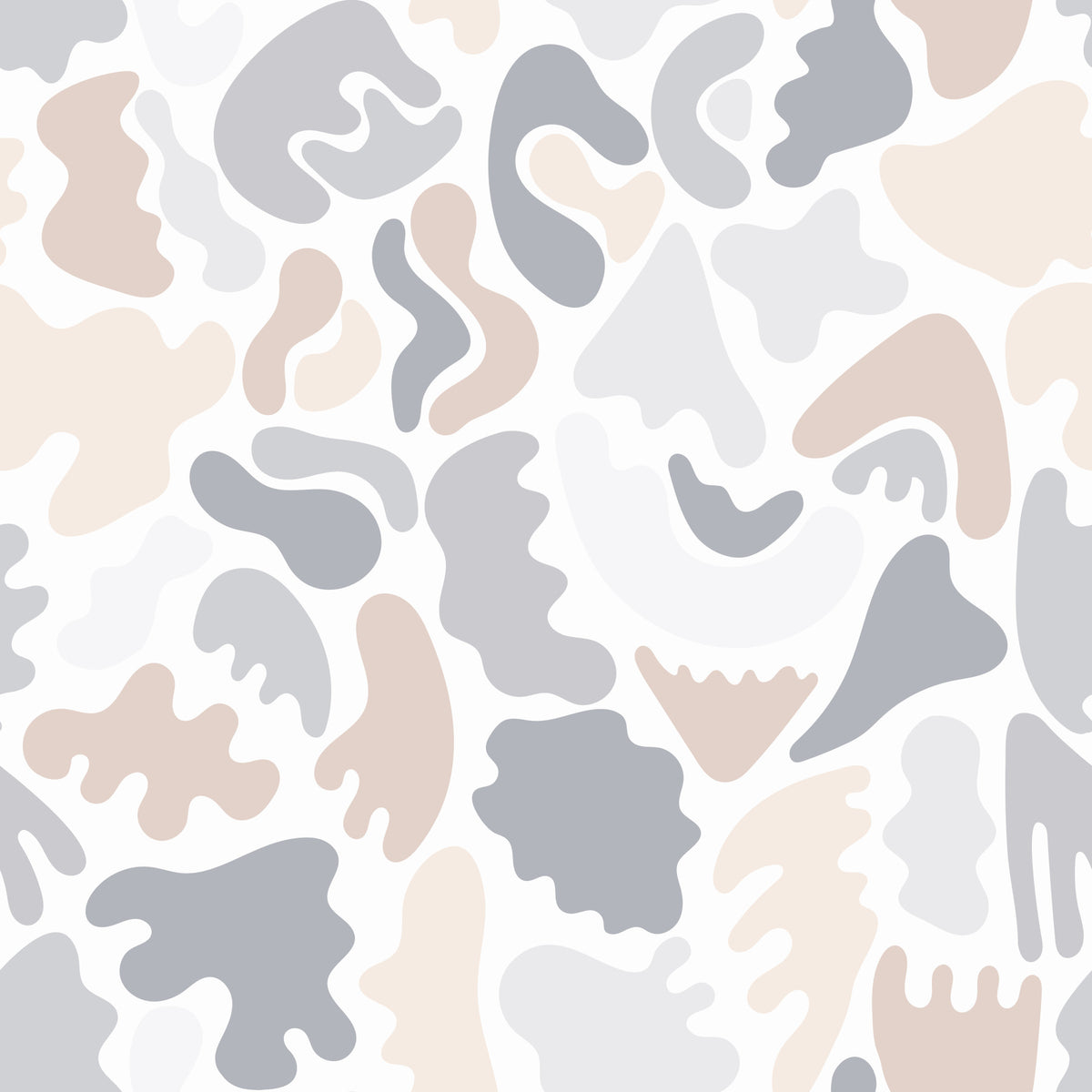 Abstract Organic Neutral Shapes Wall Mural in your room — zoomed