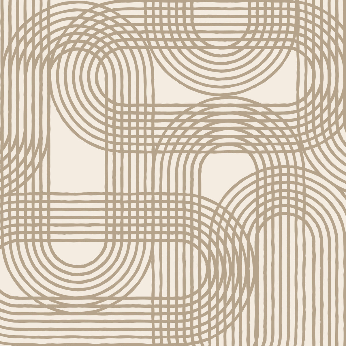 Abstract Organic Linear Grid Art Wall Mural in your room — zoomed