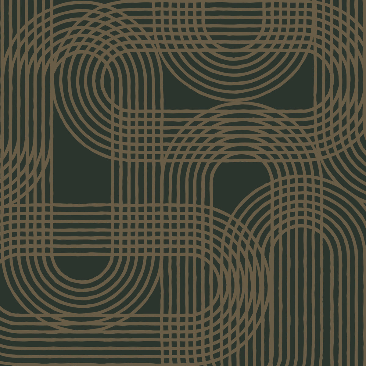 Minimalist Bronze Grid Wall Mural