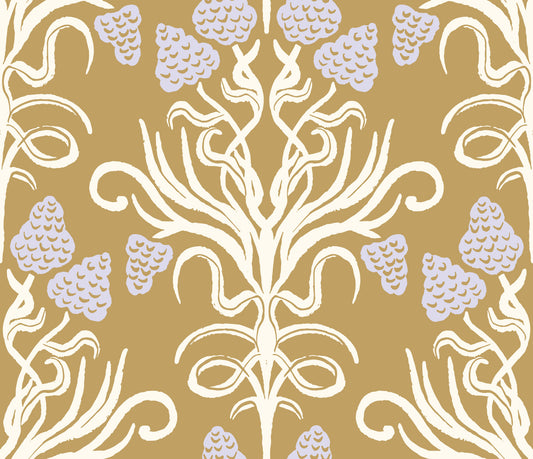 Art Nouveau Botanical Damask Wallpaper⁠