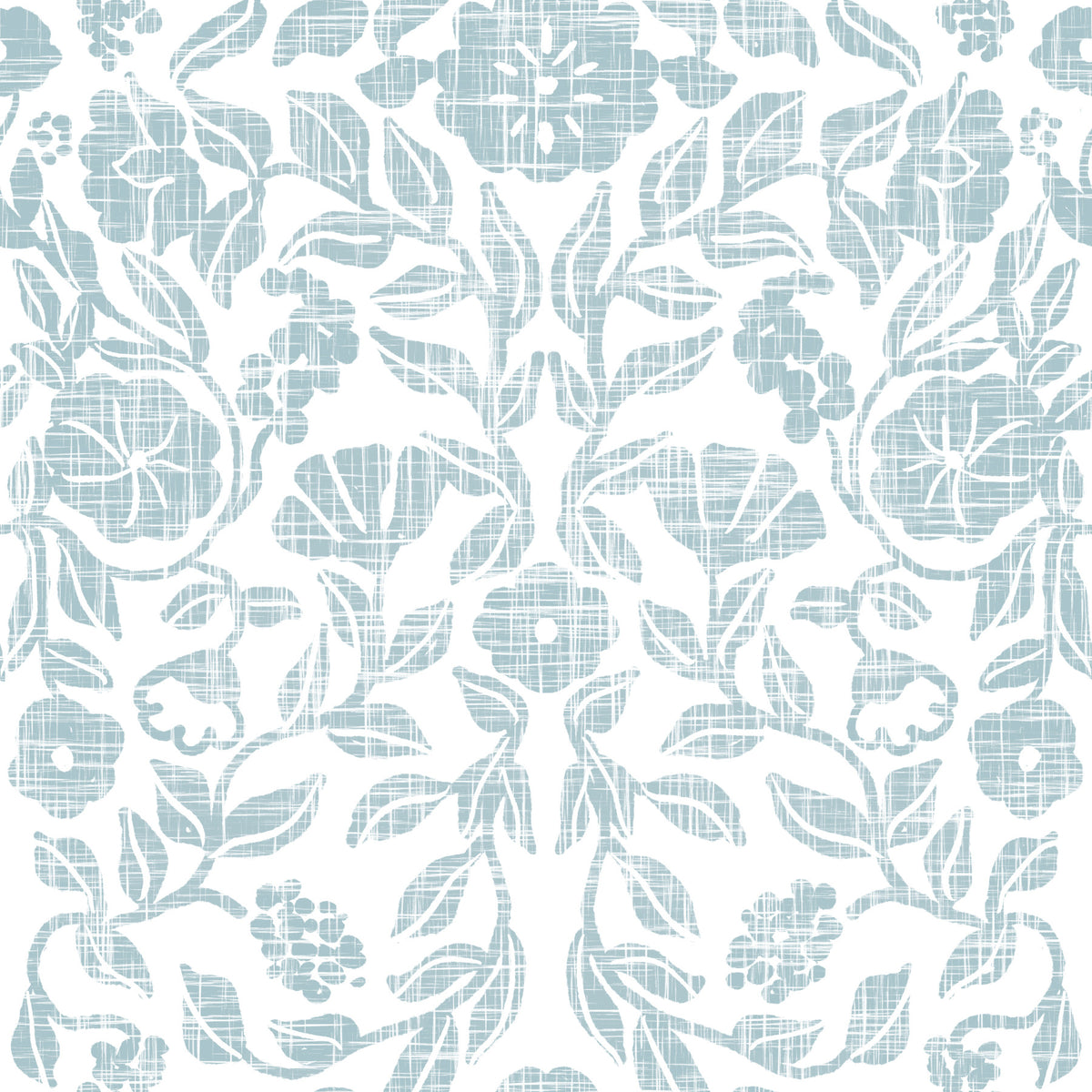 Textured Pastel Botanical Damask Wallpaper⁠