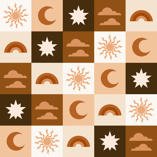 Minimalist Sun and Moon Squares Wallpaper⁠