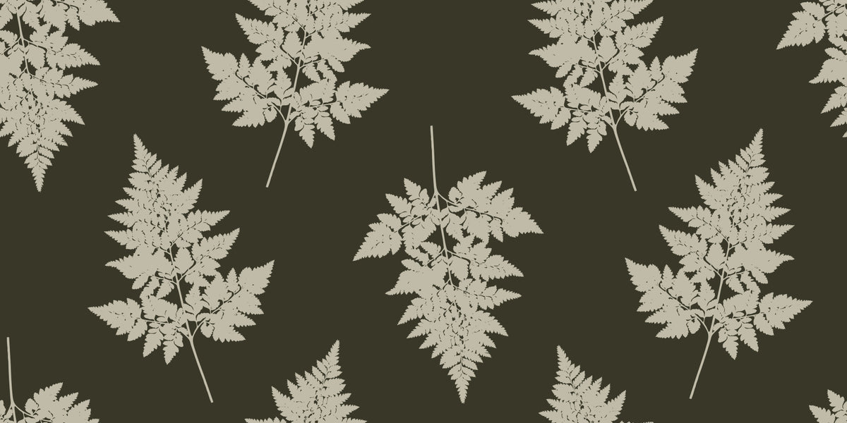 Minimalist Woodland Leaf Motif Wallpaper⁠
