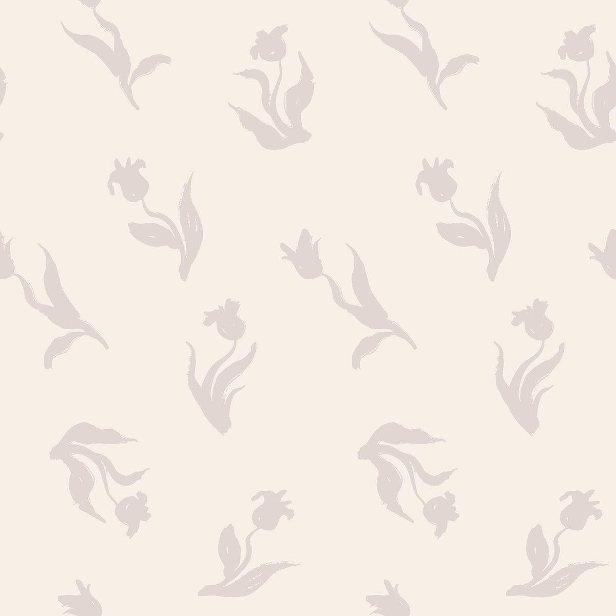 Minimalist Tulip Brushstroke Pattern Wallpaper⁠
