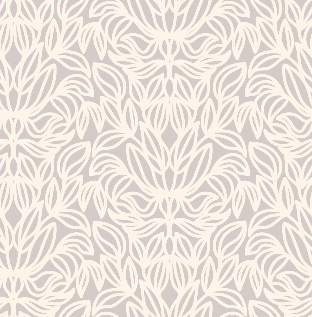 Minimalist Botanical Damask Wallpaper⁠ in your room — zoomed