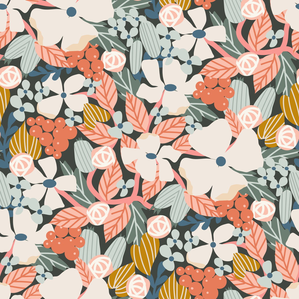 Botanical Garden Harvest Pattern Wallpaper⁠