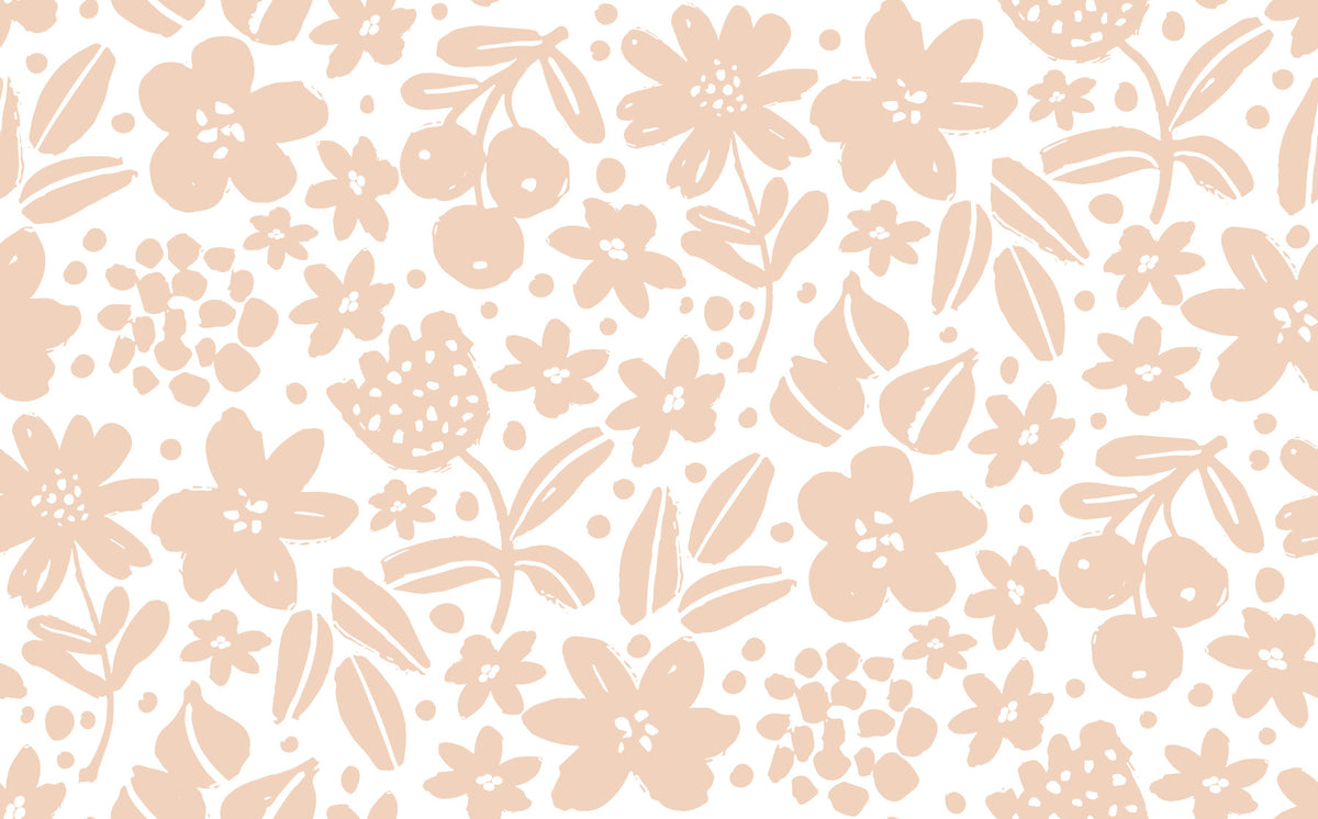 Minimalist Peach Garden Bloom Wallpaper⁠ in your room — zoomed