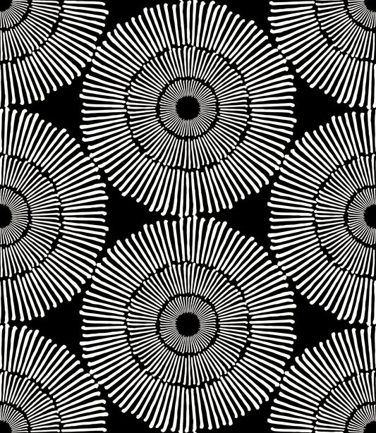 Modernist Painterly Orbit Geometric Motif Wallpaper⁠