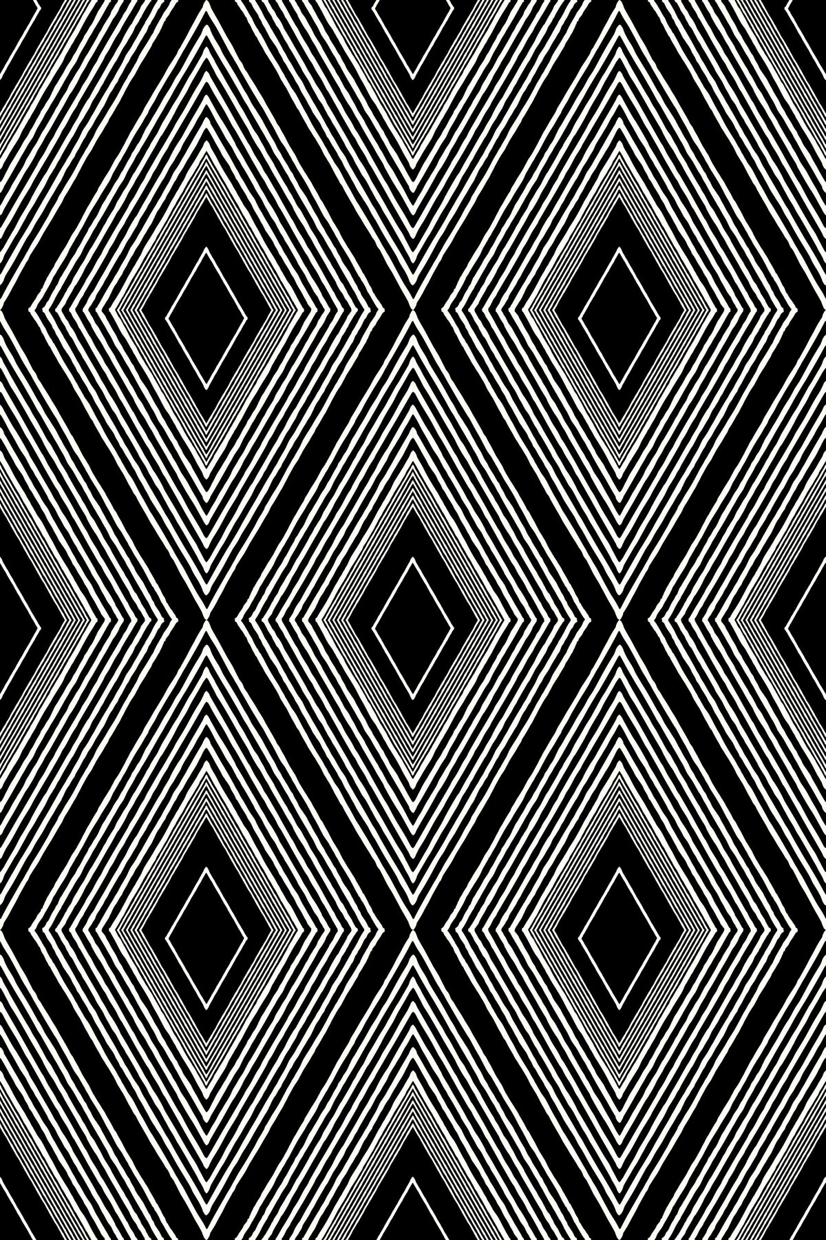 Monochromatic Geometric Diamond Lattice Wallpaper⁠ in your room — zoomed