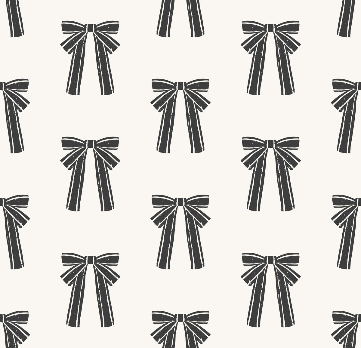 Charming Hand-Drawn Bow Repeat Pattern Wallpaper⁠