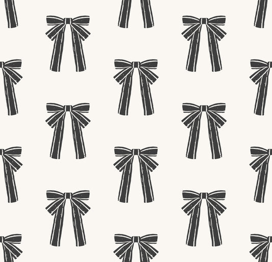 Charming Hand-Drawn Bow Repeat Pattern Wallpaper⁠