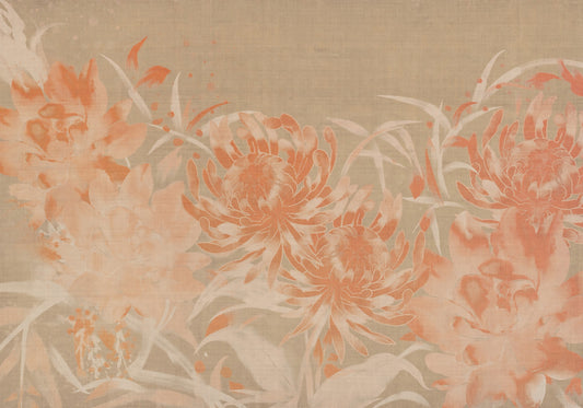 Minimalist Painted Chrysanthemum Mural Wall Mural
