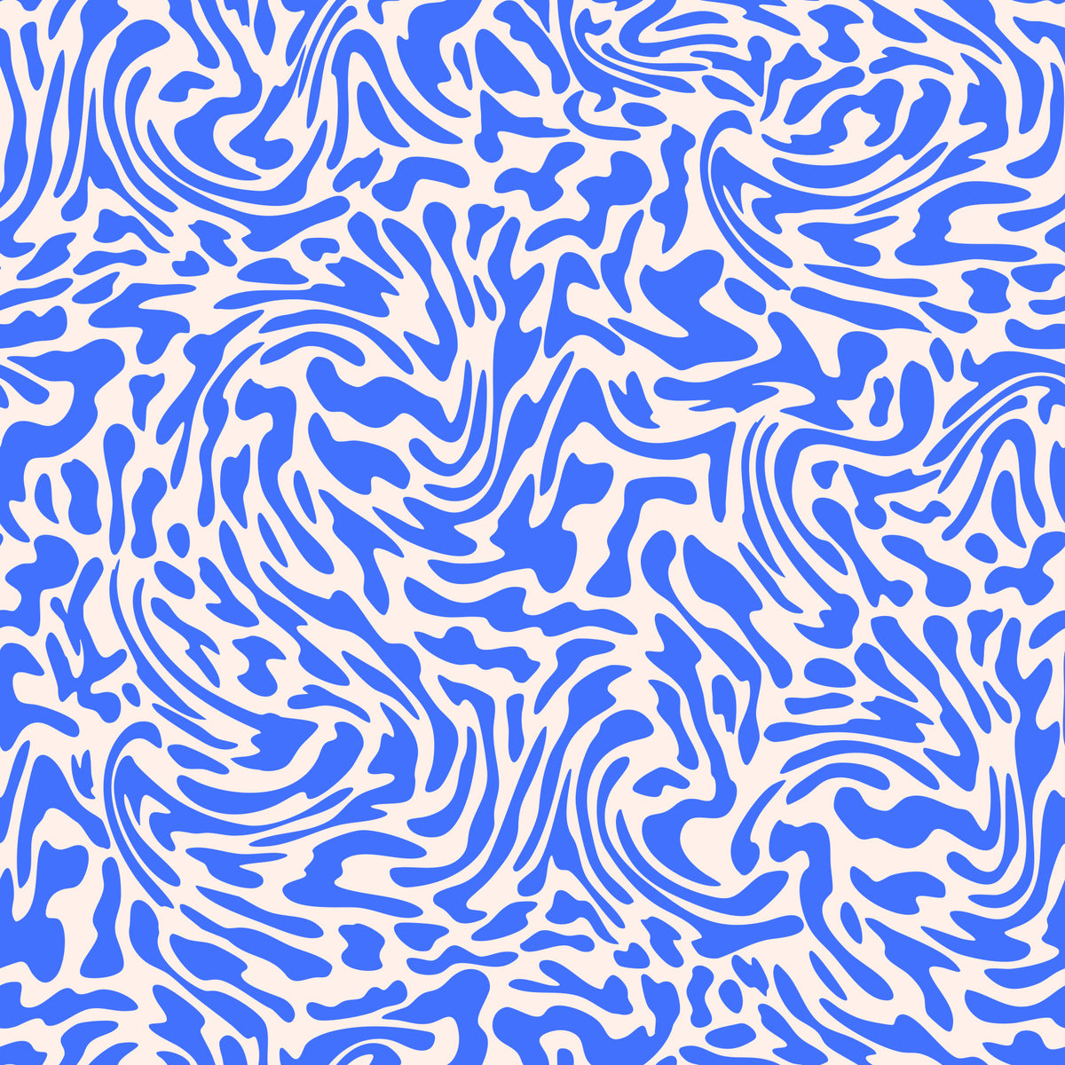 Vibrant Cobalt Swirl Pattern Wallpaper⁠