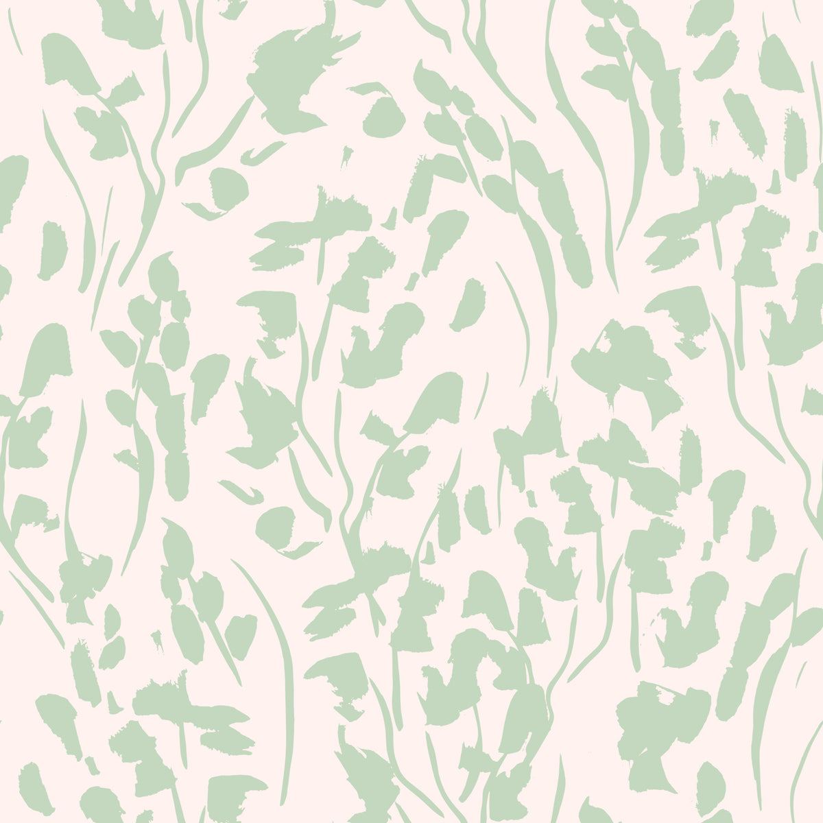 Soft Sage Botanical Brushstrokes Wallpaper⁠ in your room — zoomed