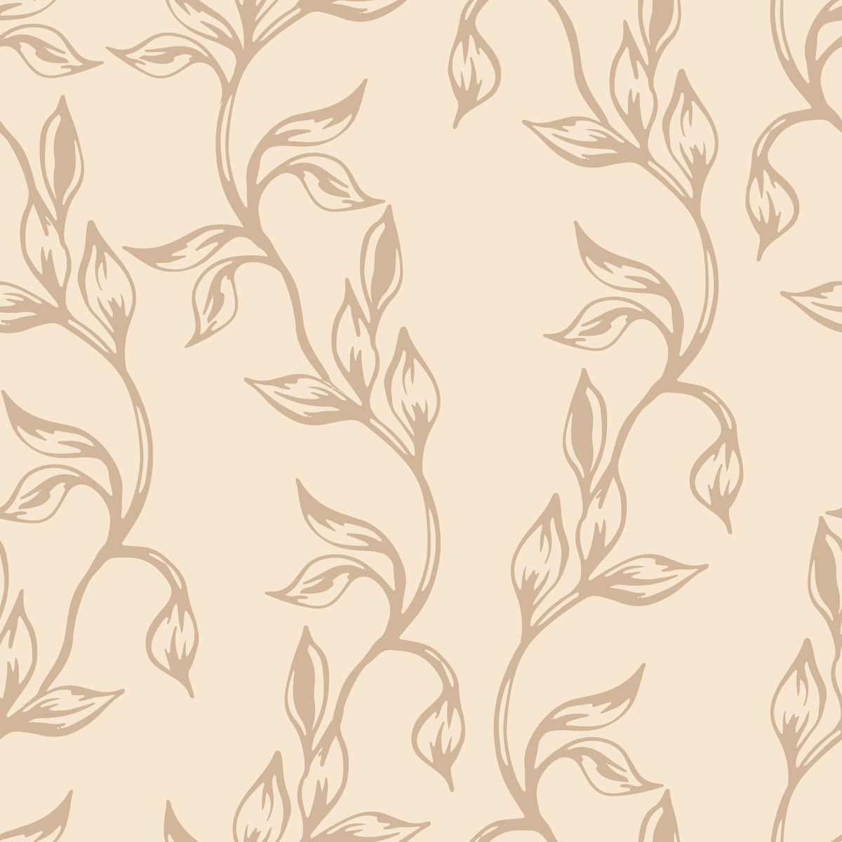 Serene Neutral Organic Foliage Wallpaper⁠