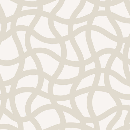 Interwoven Soft Cream Curves Wallpaper⁠