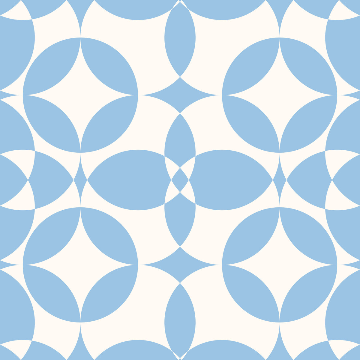 Minimalist Blue Circle Grid Wallpaper⁠ in your room — zoomed