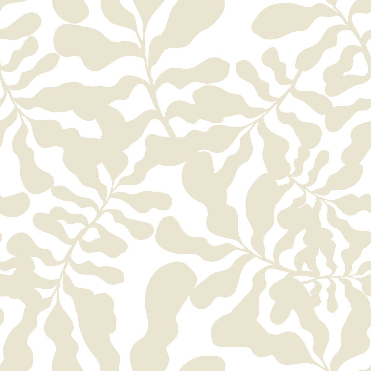 Organic Muted Leaf Silhouette Wallpaper⁠