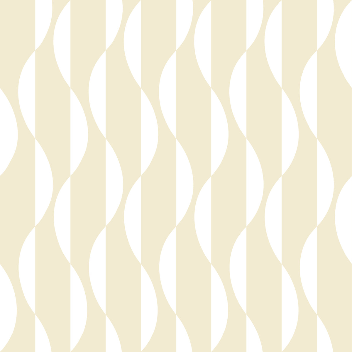 Cream and White Wavy Line Geometry Wallpaper⁠