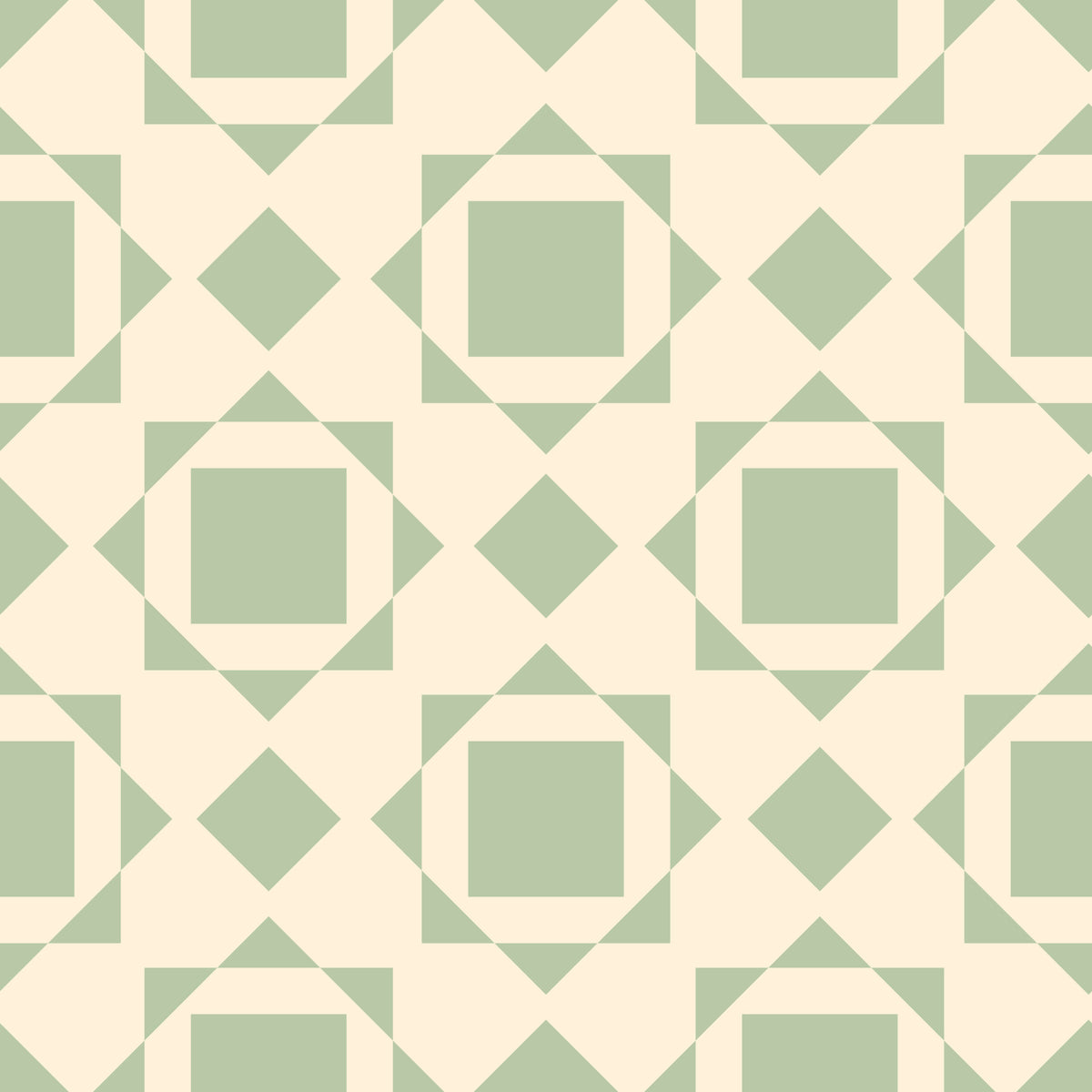 Sage Geometric Interlocking Squares Wallpaper⁠