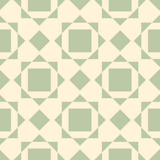 Sage Geometric Interlocking Squares Wallpaper⁠