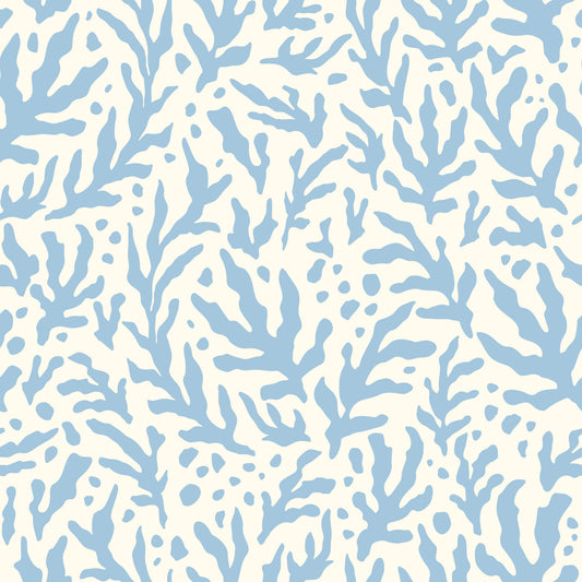 Abstract Seaweed Blue Pattern Wallpaper⁠