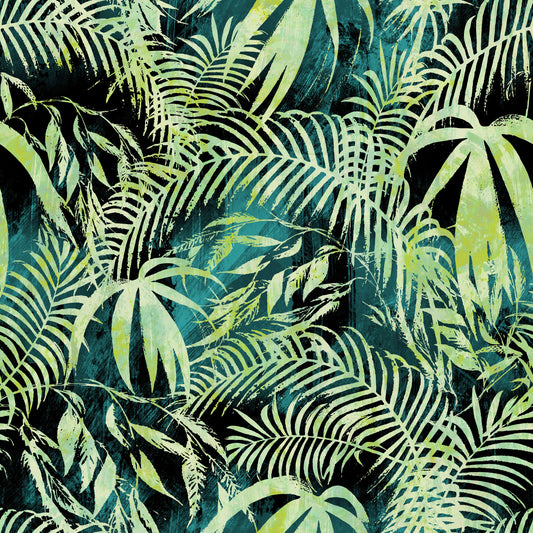 Abstract Tropical Palm Overlay Wallpaper⁠