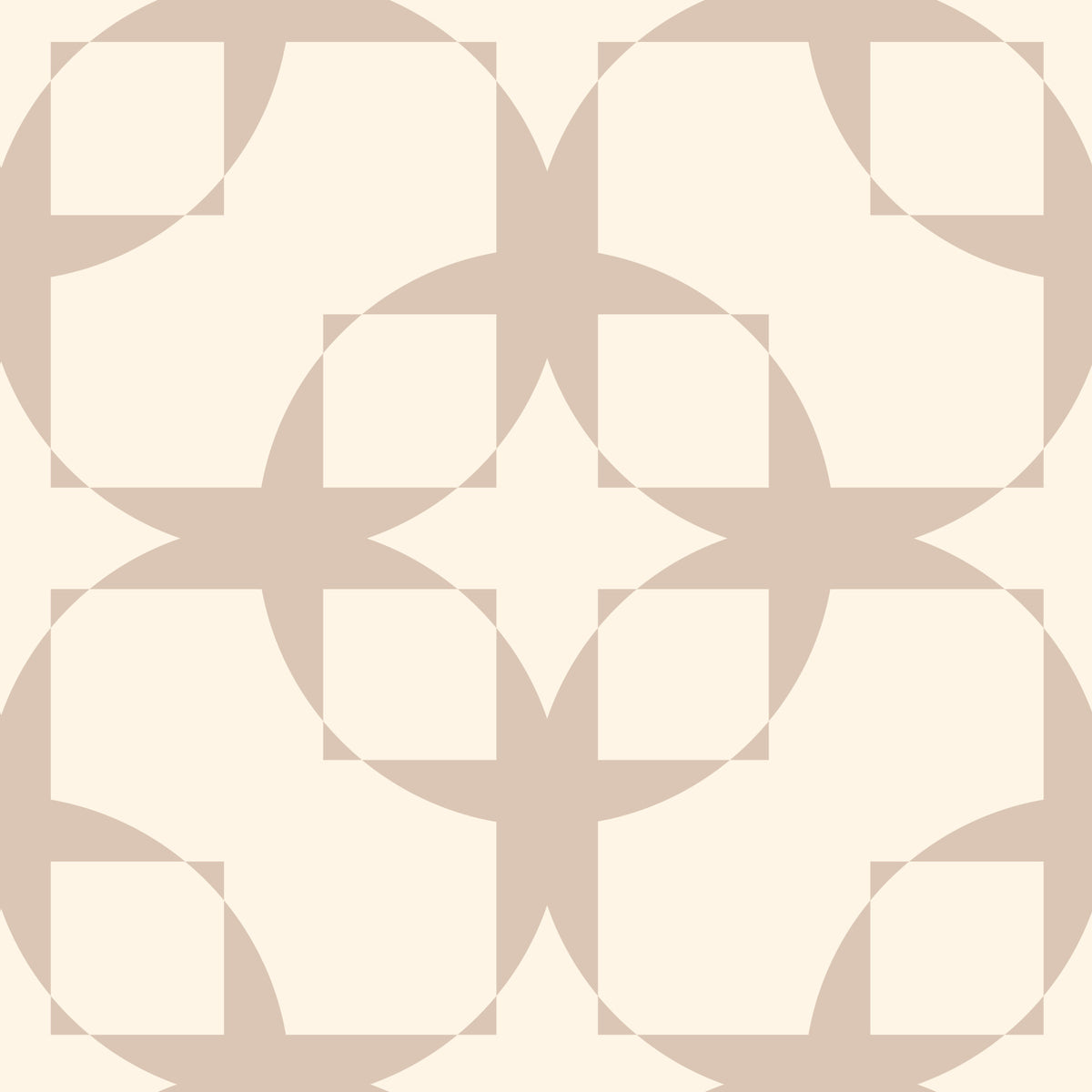 Geometric Intersection Cream Wallpaper⁠