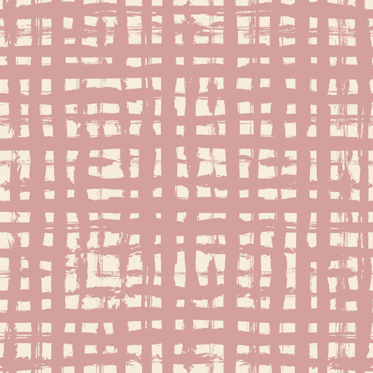 Blush Grid Hand-Painted Texture Wallpaper⁠