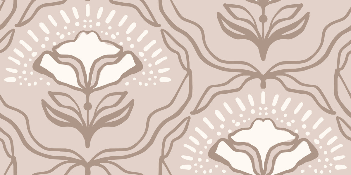 Modern Organic Botanical Repeat Wallpaper⁠