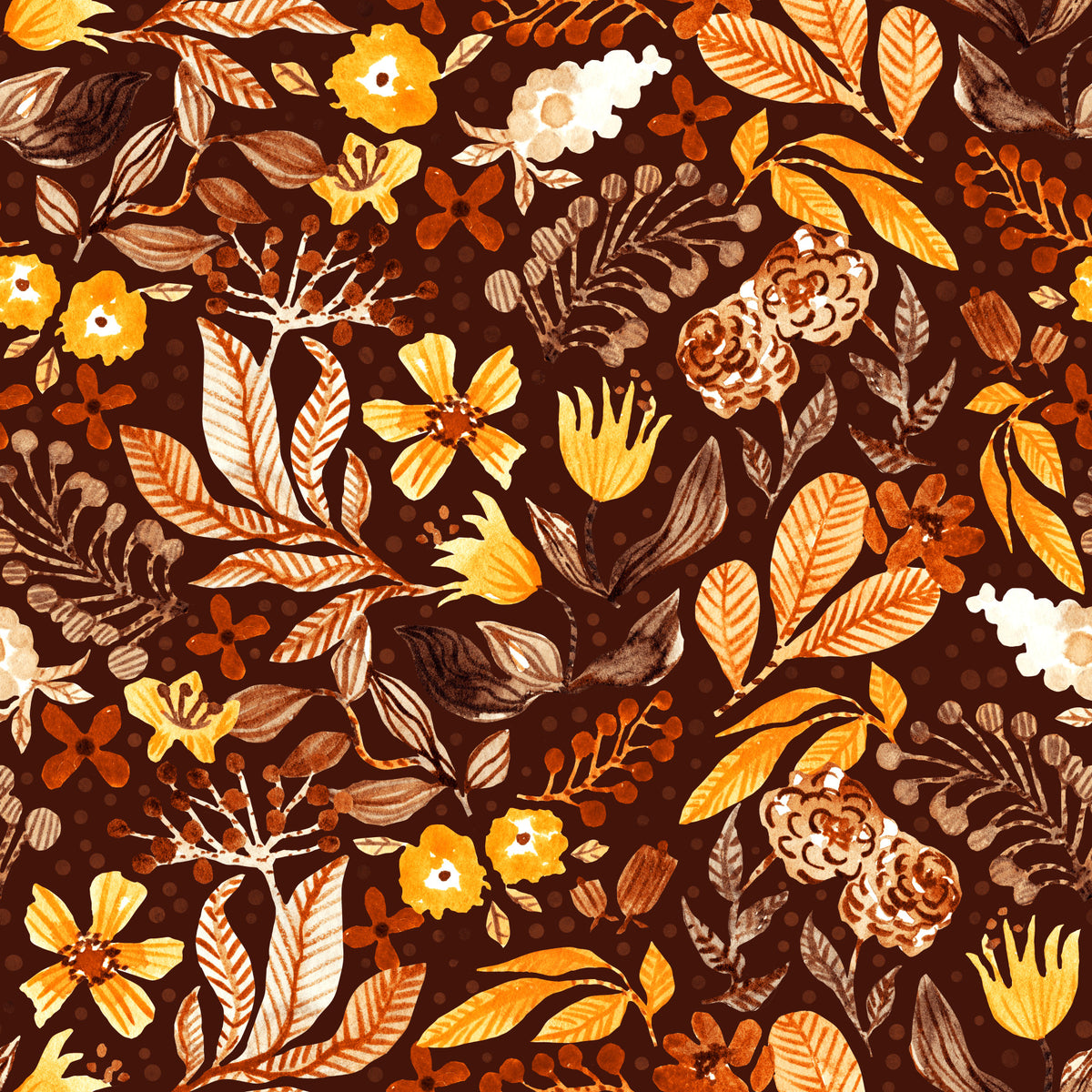 Autumn Botanical Harvest Wallpaper⁠ in your room — zoomed