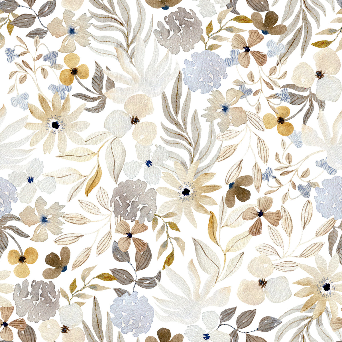 Soft Watercolor Meadow Botanical Wallpaper⁠