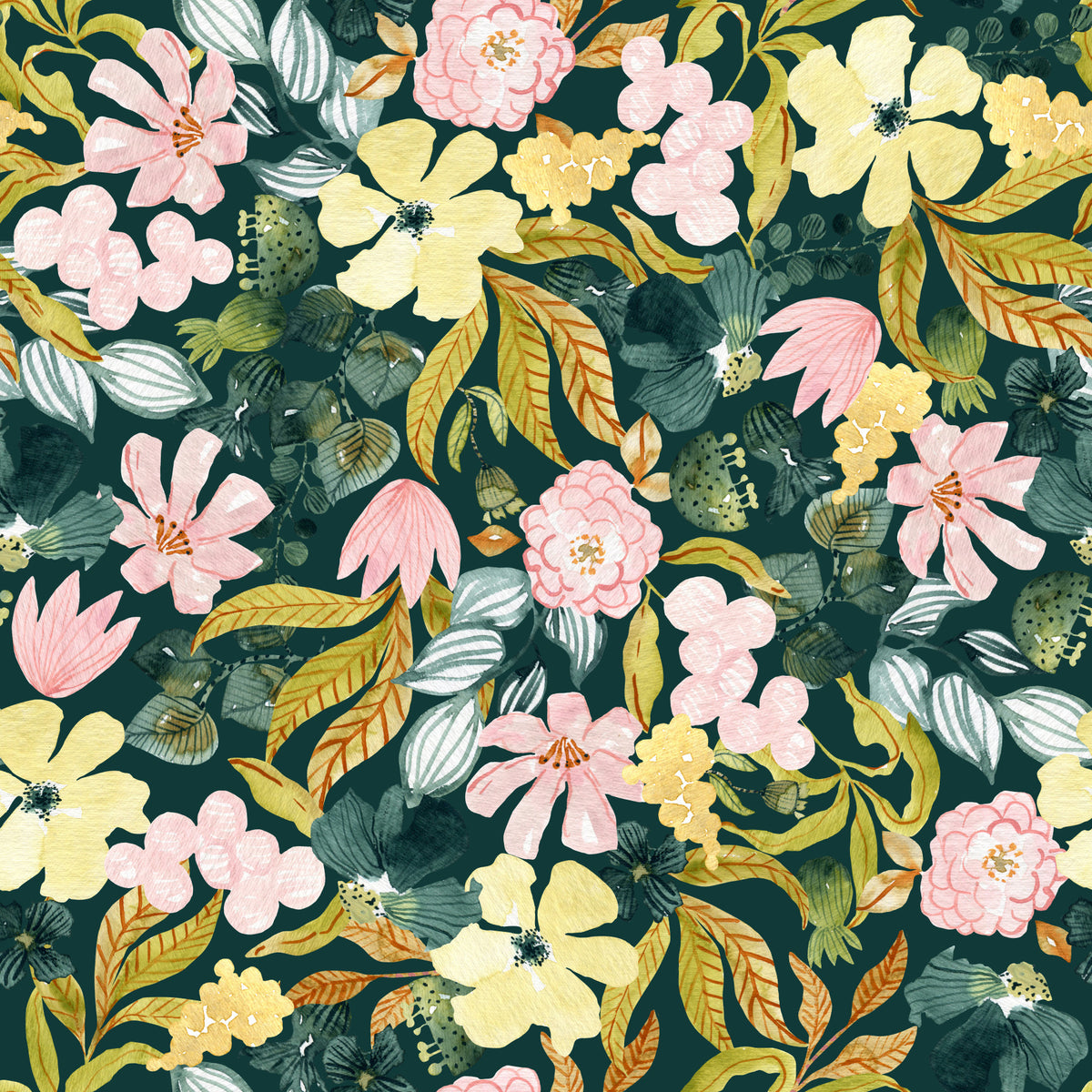 Rustic Botanical Forest Trail Wallpaper⁠ in your room — zoomed