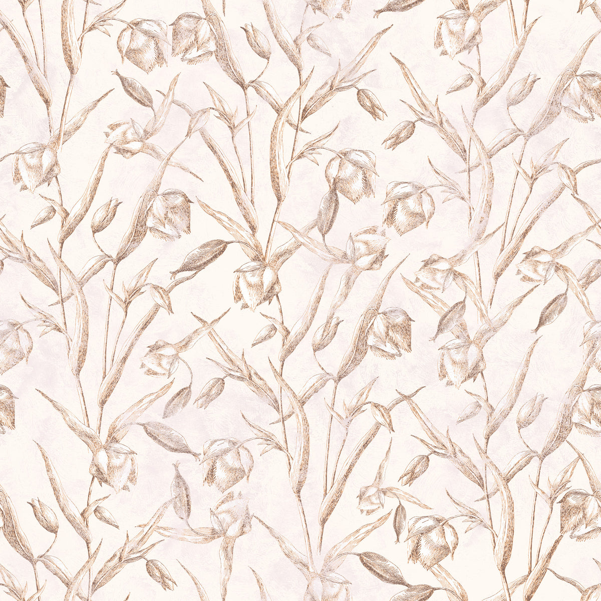 Sepia Botanical Sketch Wallpaper⁠ in your room — zoomed
