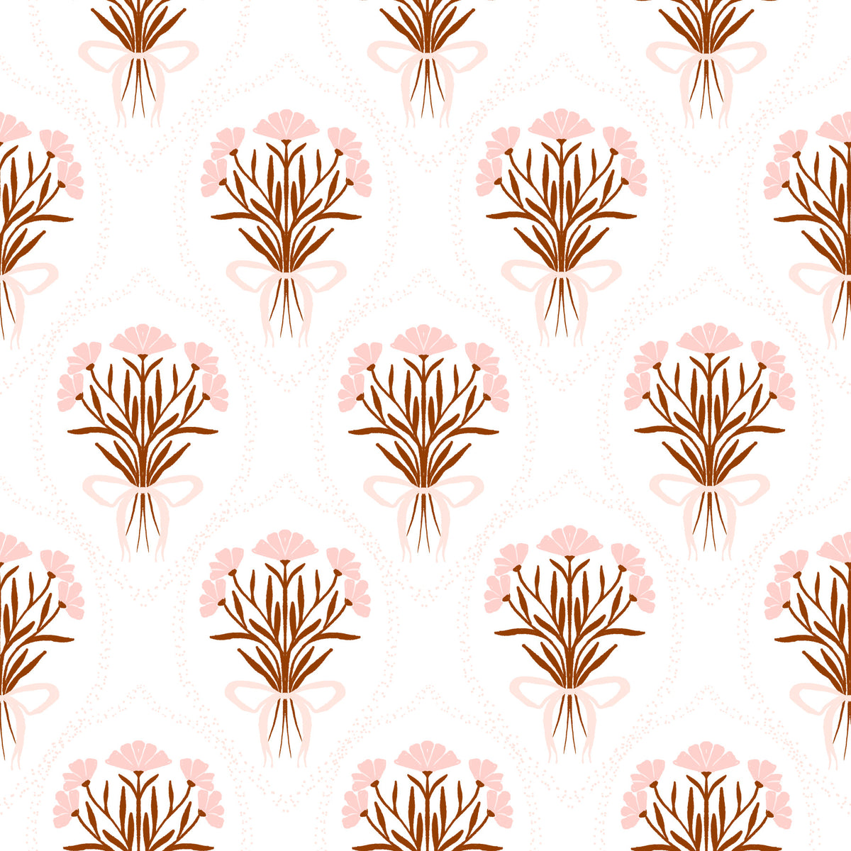 Soft Pink Ribboned Blossom Bouquet Wallpaper⁠