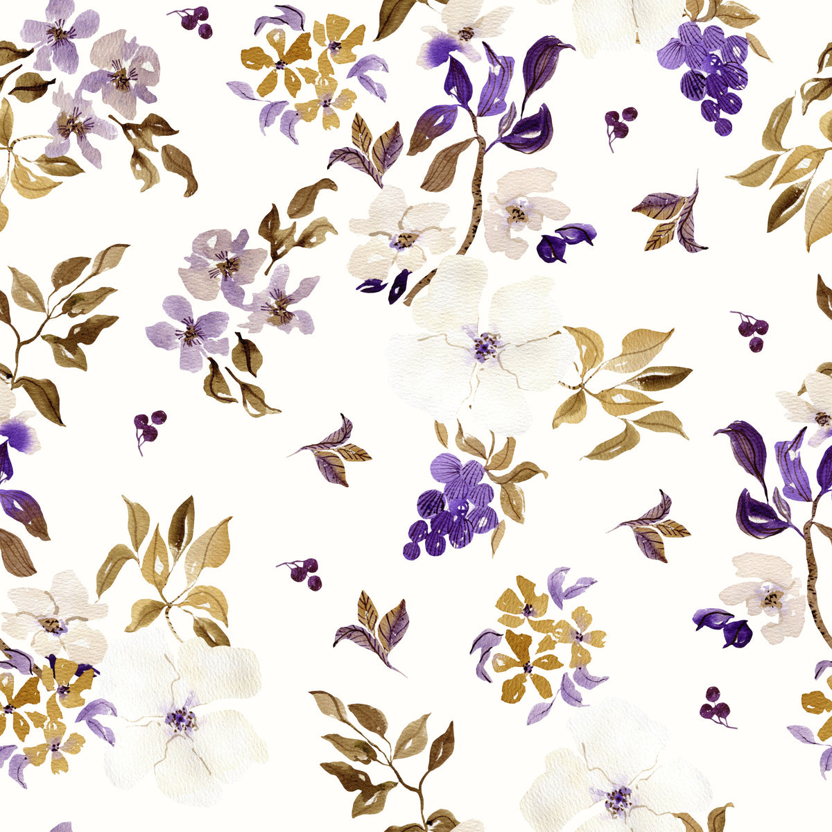 Violet and Gold Botanical Trails Wallpaper⁠ in your room — zoomed