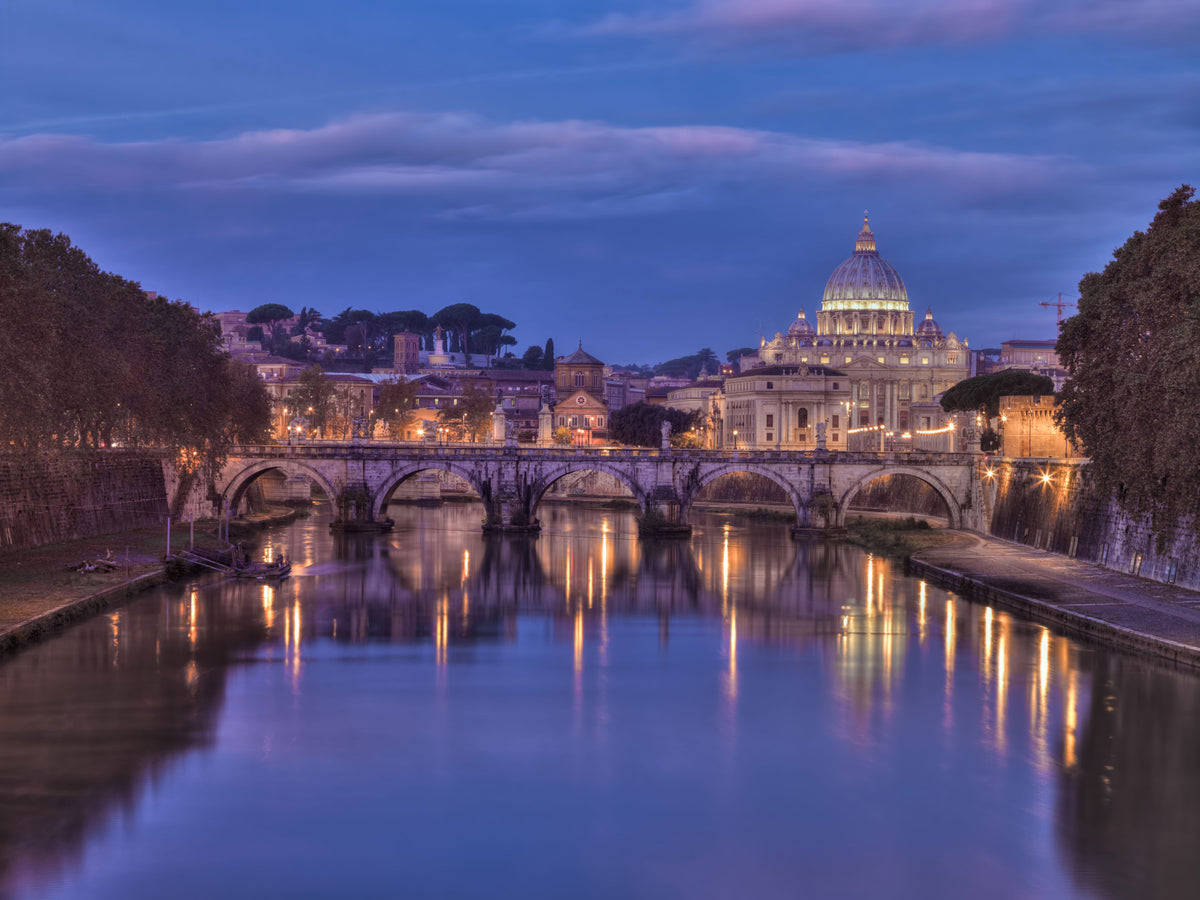 Eternal City Dusk Reflection Wall Mural in your room — zoomed