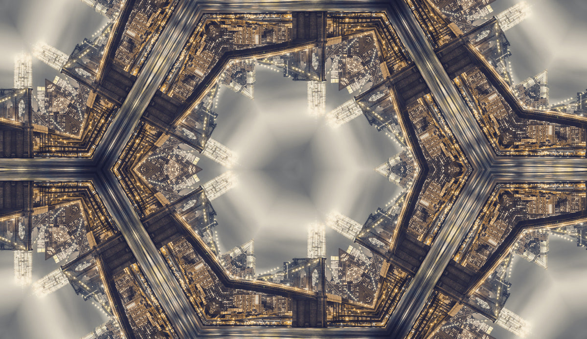 Urban Skyline Starburst Symmetry Wallpaper⁠ in your room — zoomed