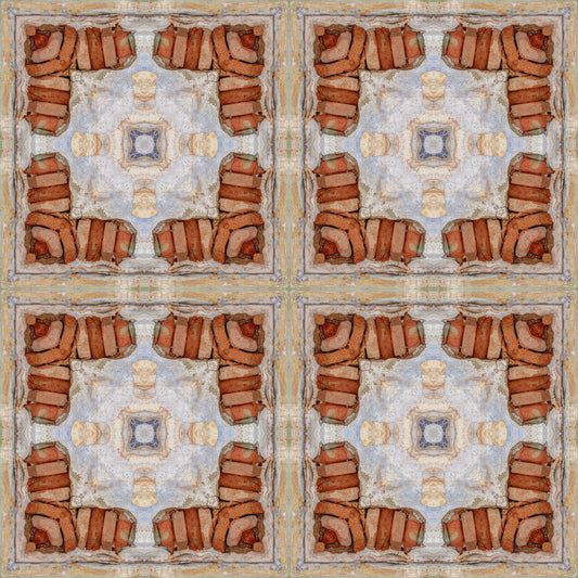 Aged Masonry Geometric Mosaic Wallpaper⁠