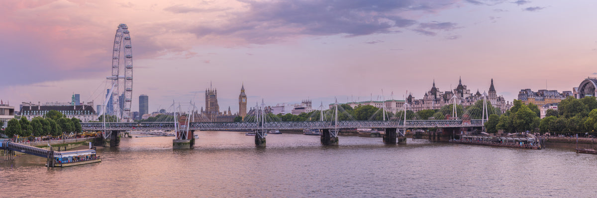 Thames Sunset Skyline Wall Mural in your room — zoomed