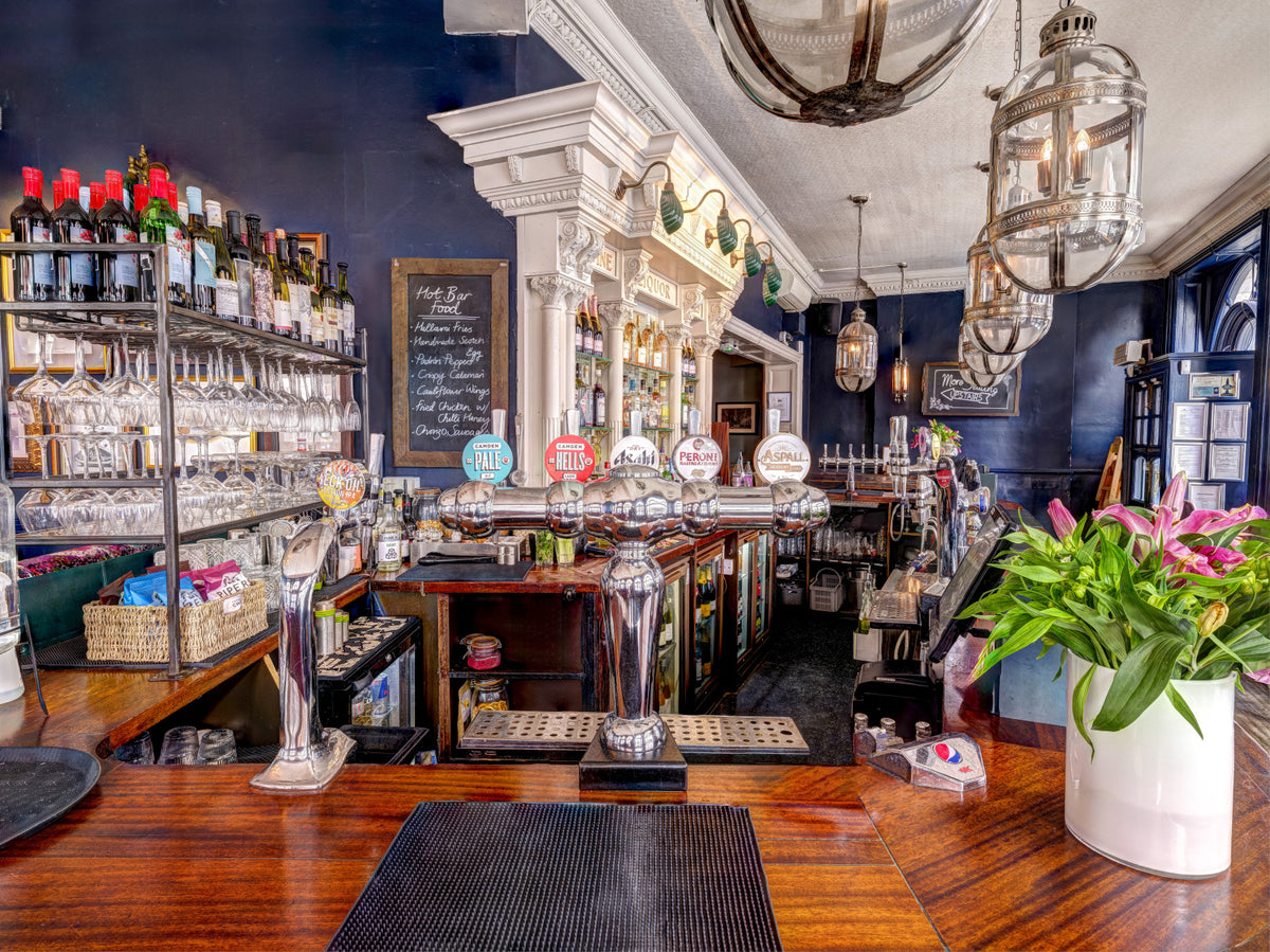 Artisanal Mahogany Home Bar Haven Wall Mural in your room — zoomed