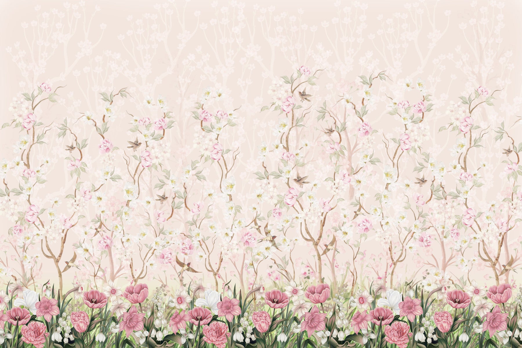 Blossoming Garden Meadow Wall Mural