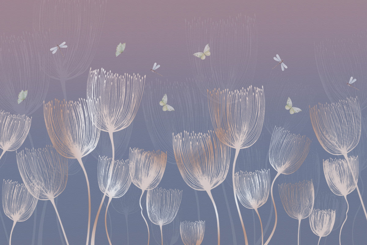 Ethereal Meadow Sketch Wall Mural
