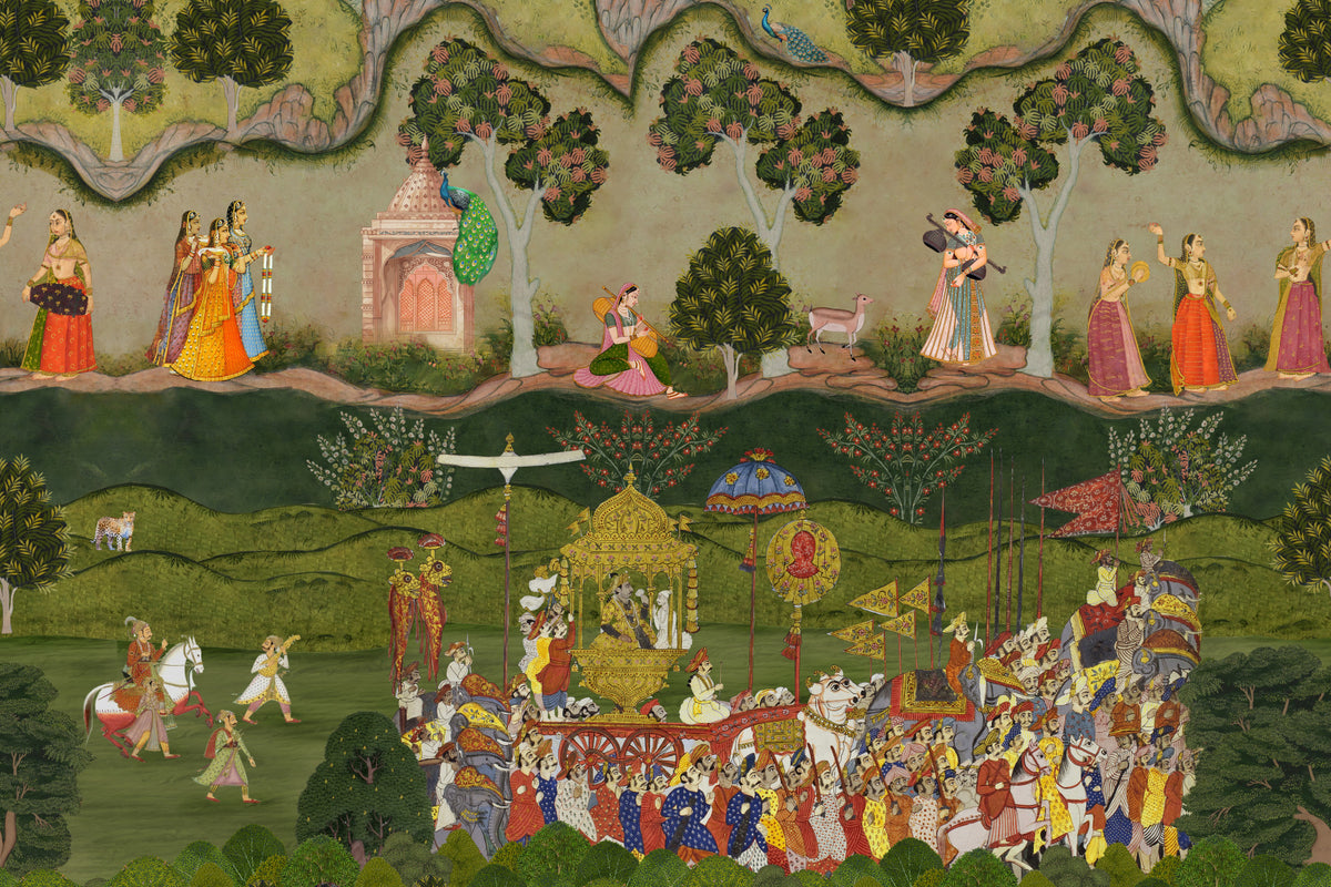 Royal Procession Heritage Scene Wall Mural in your room — zoomed