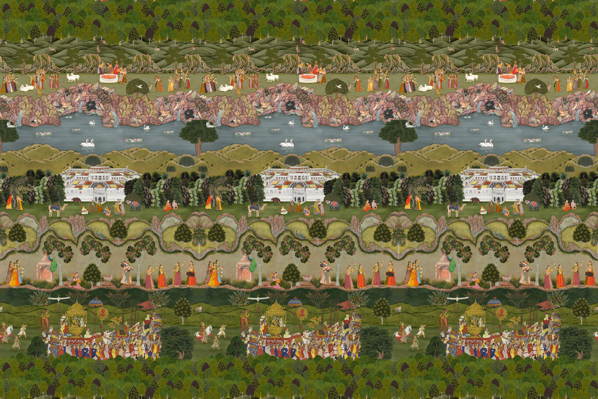 Mughal Heritage Garden Narrative Wall Mural
