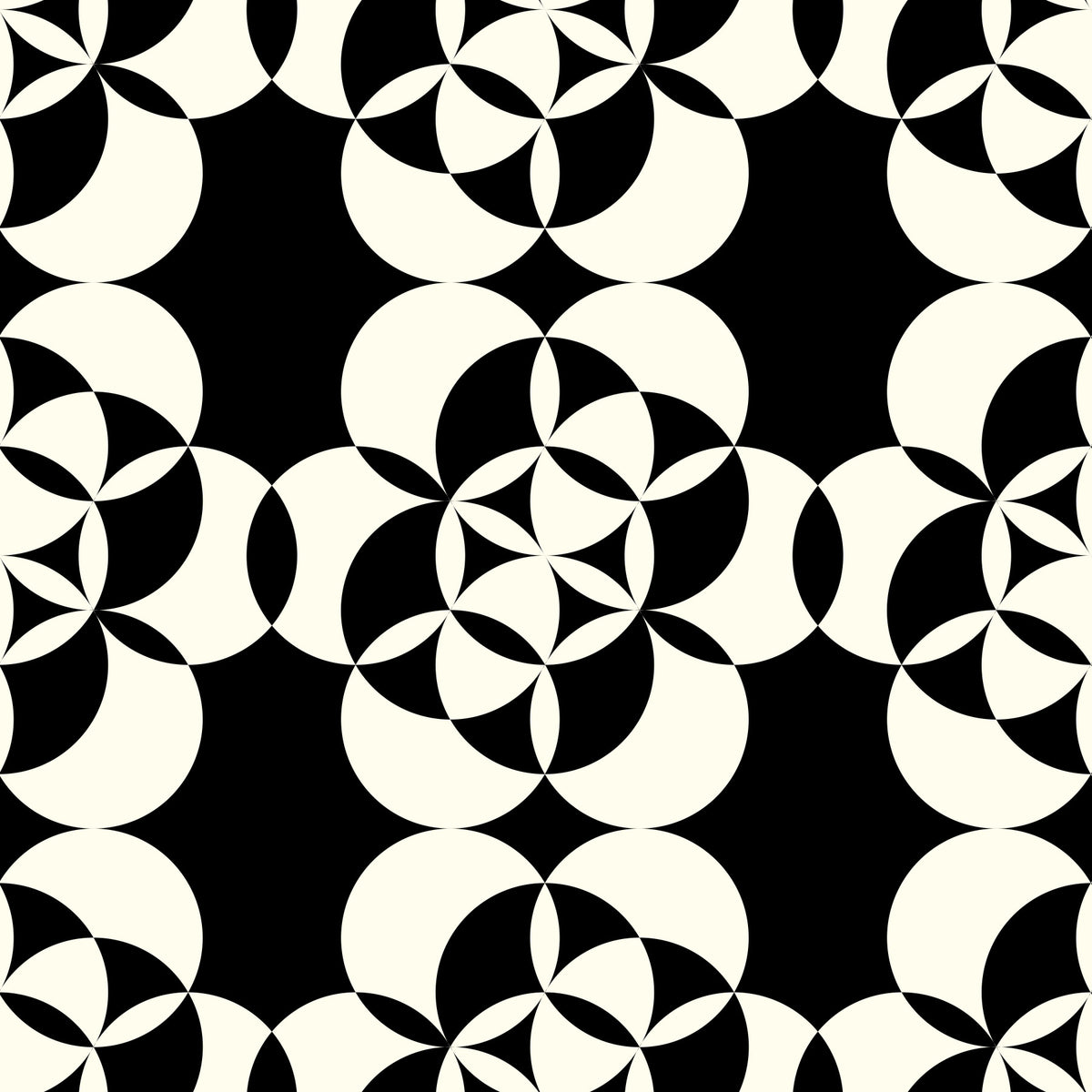Graphic Circular Grid Monotone Decor Wallpaper⁠