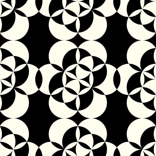Graphic Circular Grid Monotone Decor Wallpaper⁠