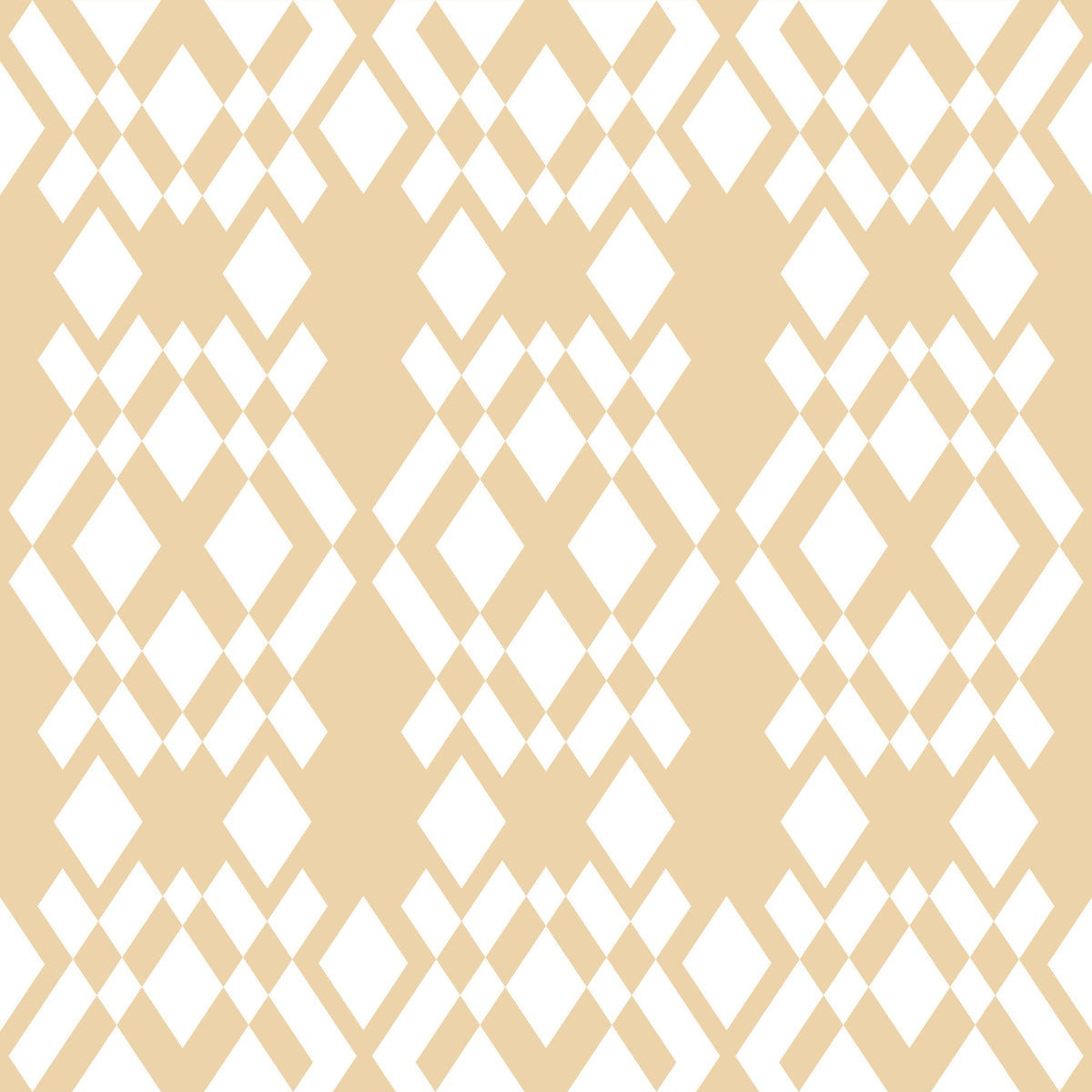 Cream and White Geometric Lattice Wallpaper⁠