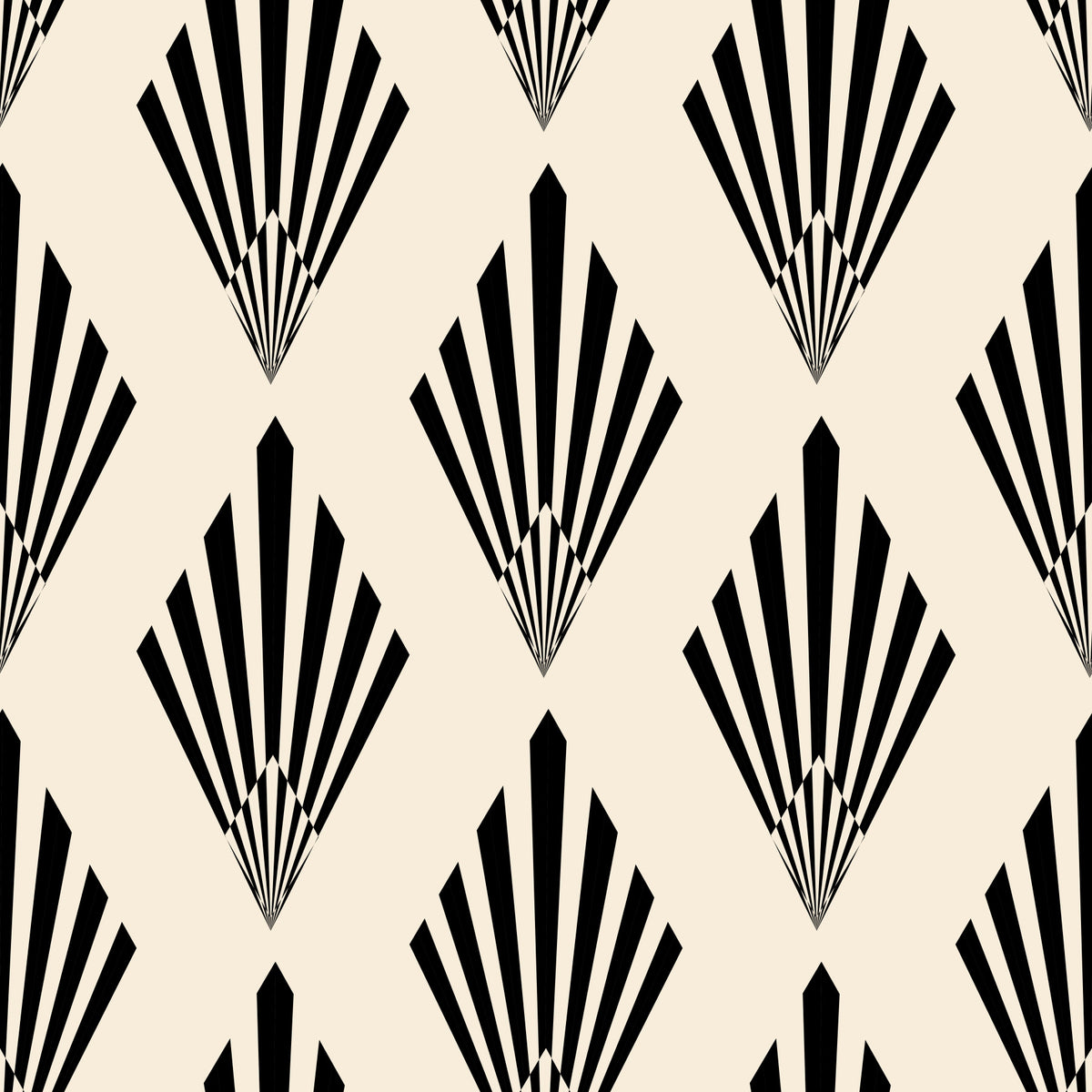 Geometric Art Deco Fan Pattern Wallpaper⁠