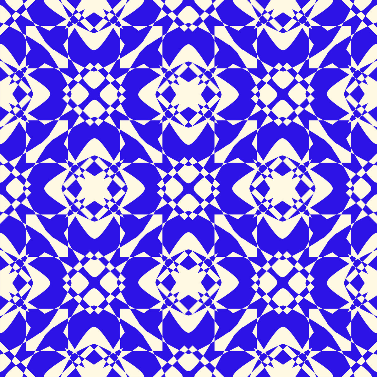Geometric Cobalt Interlocking Pattern Wallpaper⁠